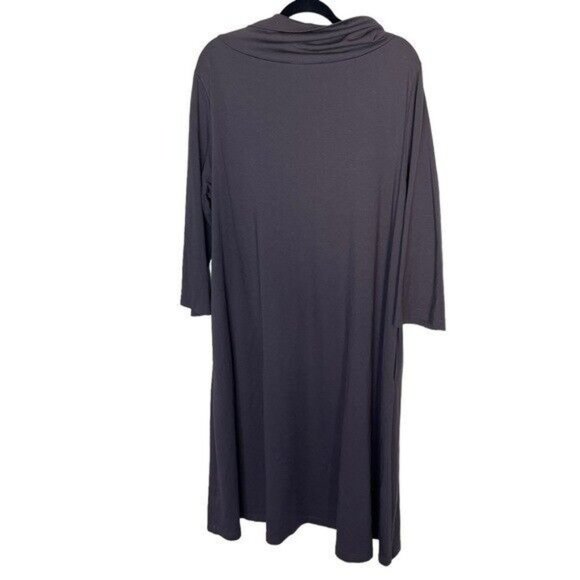 Bryn Walker Ilse Ponti Soft Knit Drape Mock Neck Long Dolman Sleeve Dress Medium - Picture 3 of 10